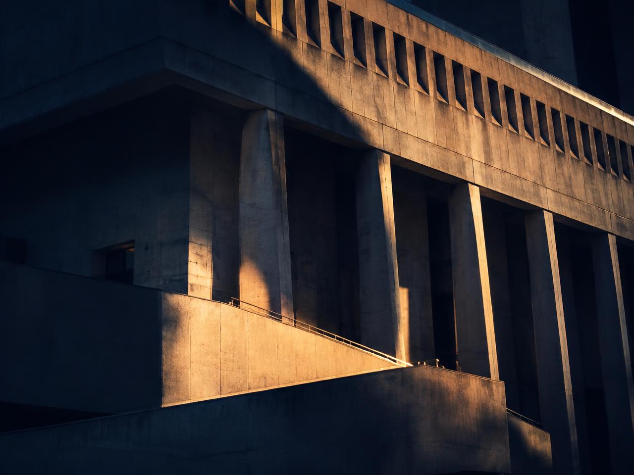 Concrete civic architecture (illustrative)